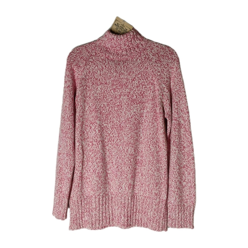 NWT Vintage Route 66 Womens XL Turtle Neck Knit Sweater Pink/White‎